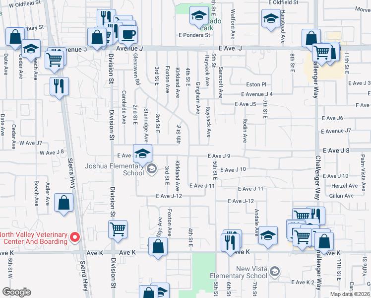 map of restaurants, bars, coffee shops, grocery stores, and more near 43963 Glenraven Road in Lancaster