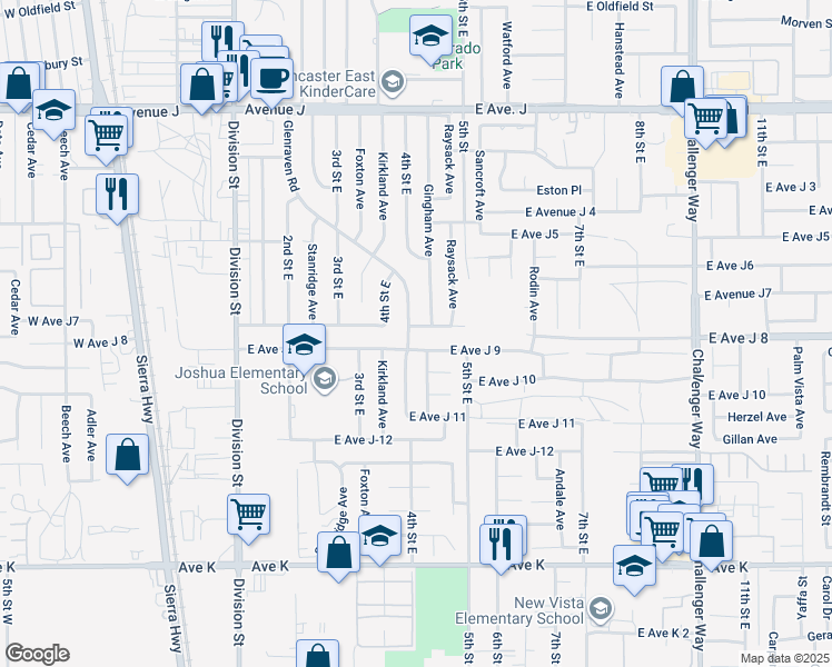 map of restaurants, bars, coffee shops, grocery stores, and more near 44014 Glenraven Road in Lancaster