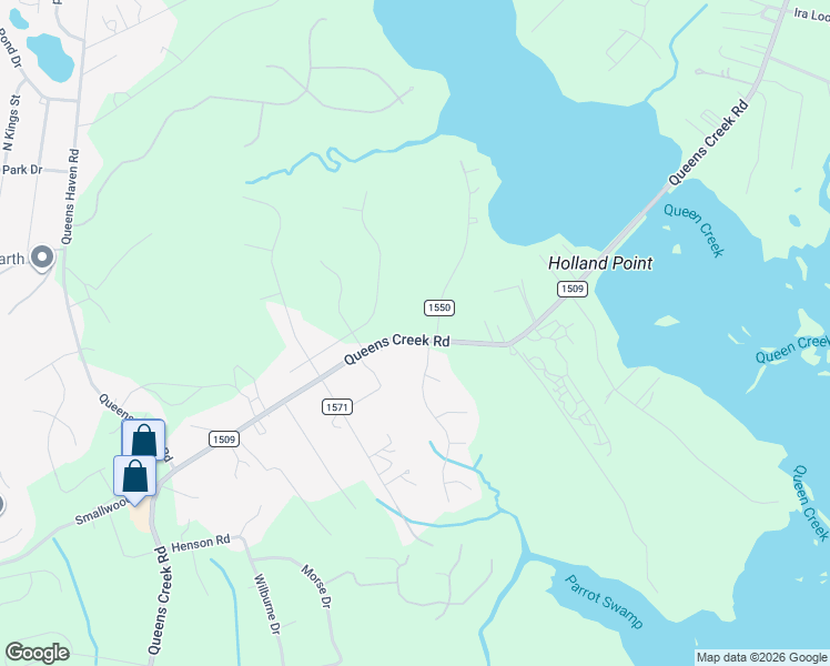 map of restaurants, bars, coffee shops, grocery stores, and more near 544 Queens Creek Road in Hubert