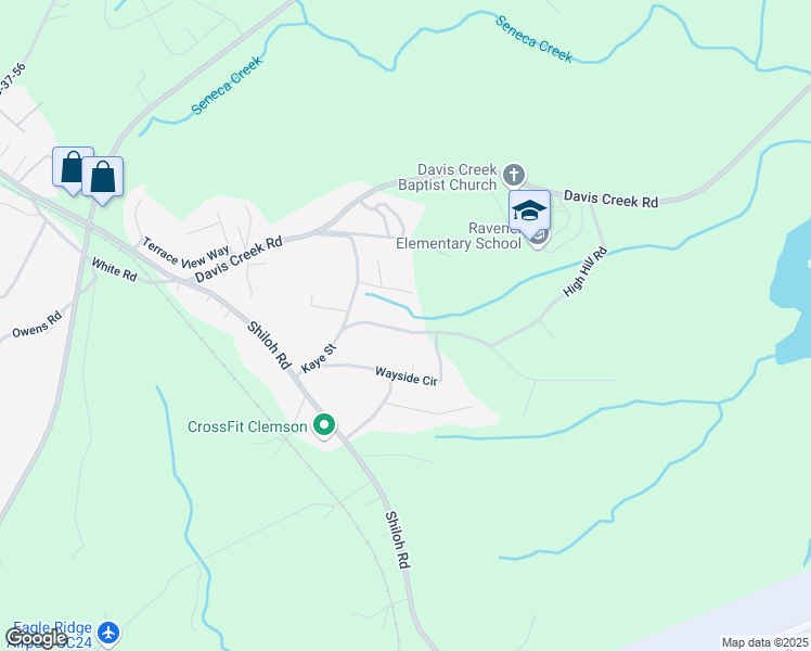 map of restaurants, bars, coffee shops, grocery stores, and more near 220 Edmond Crane Drive in Seneca