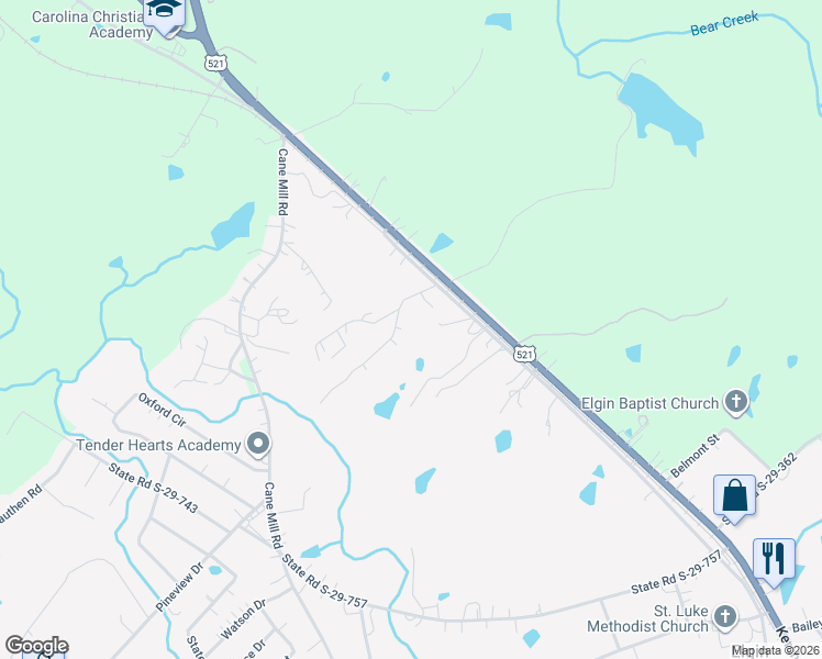 map of restaurants, bars, coffee shops, grocery stores, and more near 261 Clearwater Drive in Lancaster