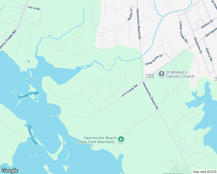 map of restaurants, bars, coffee shops, grocery stores, and more near 109 Halls Creek Drive in Swansboro