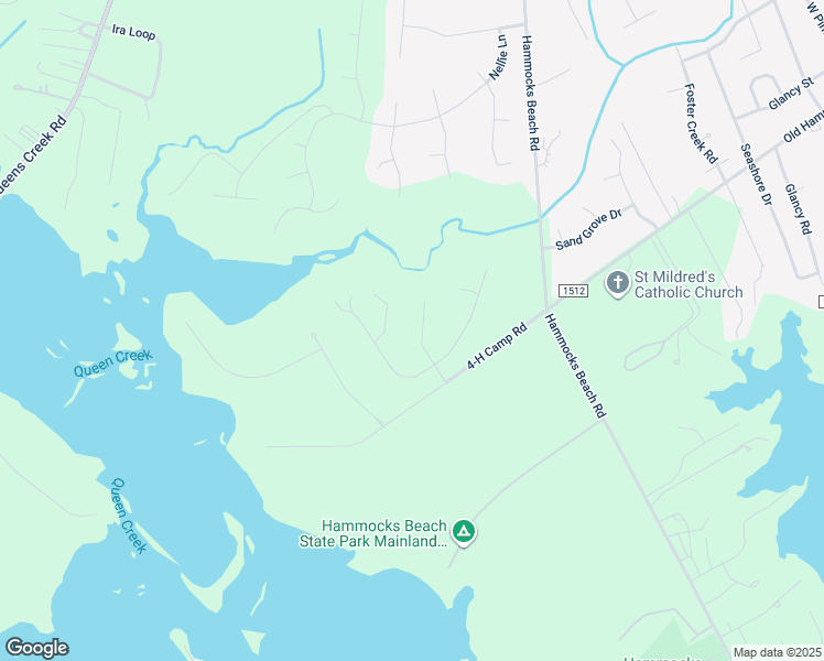 map of restaurants, bars, coffee shops, grocery stores, and more near 109 Halls Creek Drive in Swansboro