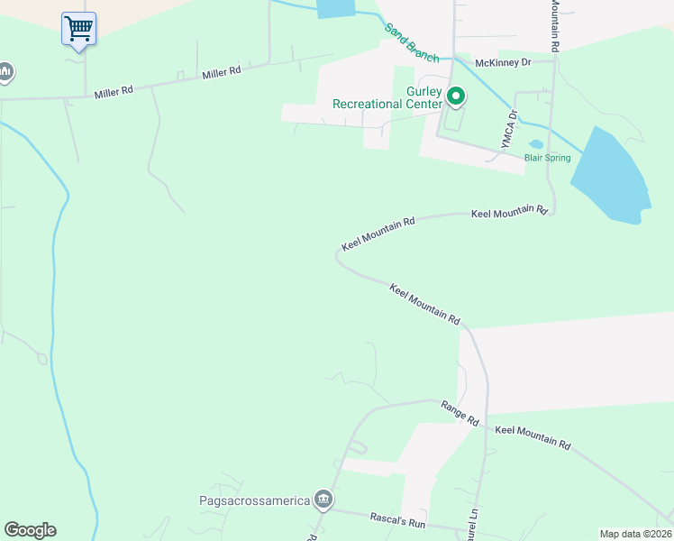 map of restaurants, bars, coffee shops, grocery stores, and more near 619 Keel Mountain Road in Gurley