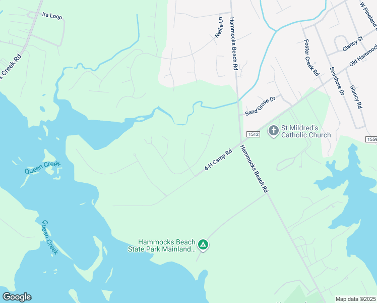 map of restaurants, bars, coffee shops, grocery stores, and more near 104 Halls Creek Drive in Swansboro