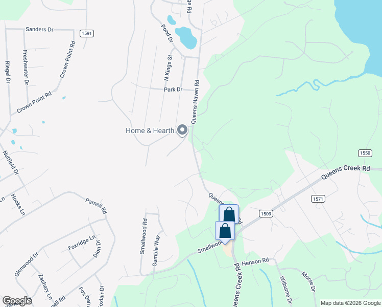 map of restaurants, bars, coffee shops, grocery stores, and more near 189 Queens Haven Road in Hubert