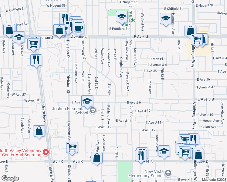 map of restaurants, bars, coffee shops, grocery stores, and more near 44019 Glenraven Road in Lancaster