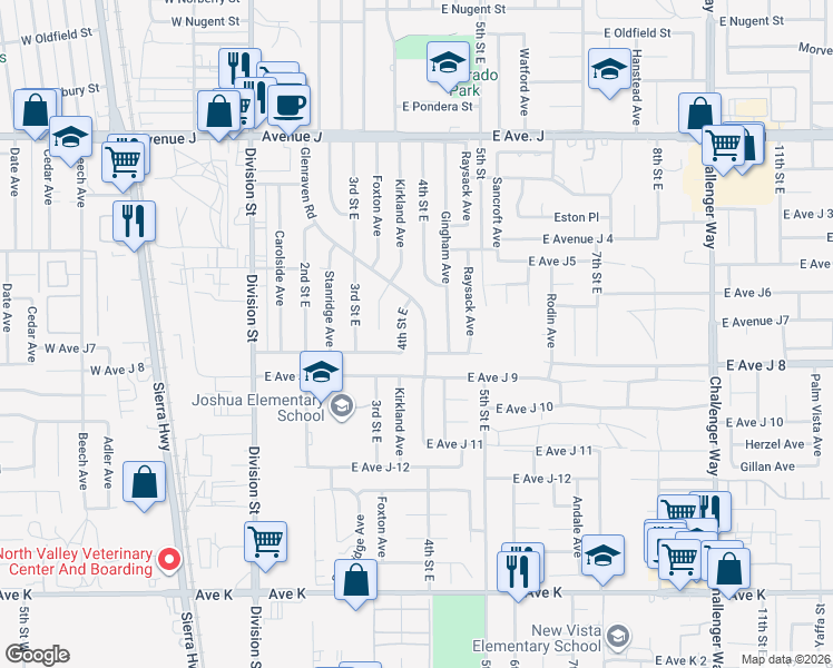 map of restaurants, bars, coffee shops, grocery stores, and more near 44019 Glenraven Road in Lancaster