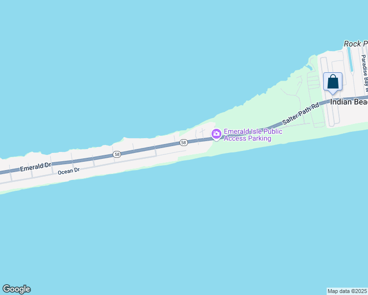 map of restaurants, bars, coffee shops, grocery stores, and more near 14 Ocean Drive in Emerald Isle