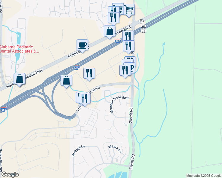 map of restaurants, bars, coffee shops, grocery stores, and more near 113 Canterbury Drive in Madison