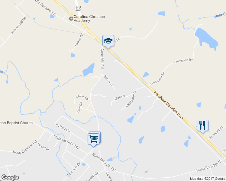 map of restaurants, bars, coffee shops, grocery stores, and more near 2072 Bacon Street in Lancaster