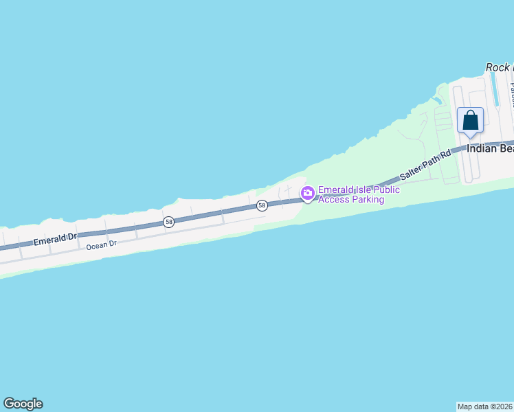 map of restaurants, bars, coffee shops, grocery stores, and more near 10 Emerald Dr in Emerald Isle