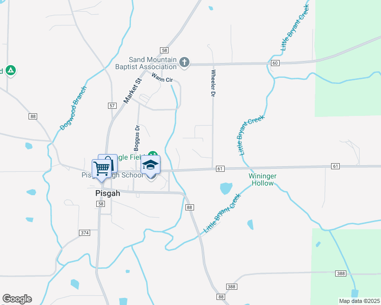 map of restaurants, bars, coffee shops, grocery stores, and more near 108 Canyon View Drive in Pisgah