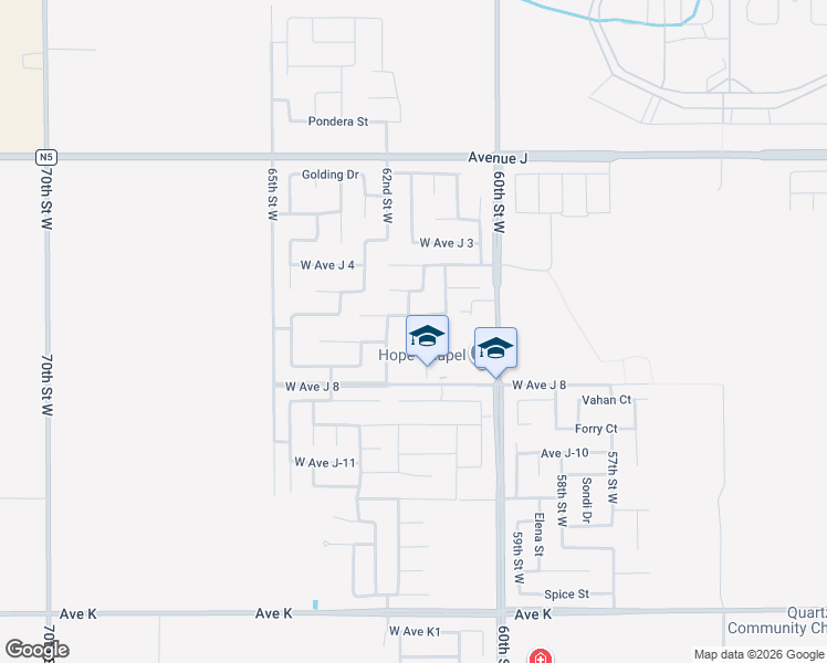 map of restaurants, bars, coffee shops, grocery stores, and more near 44057 Brandon Thomas Way in Lancaster