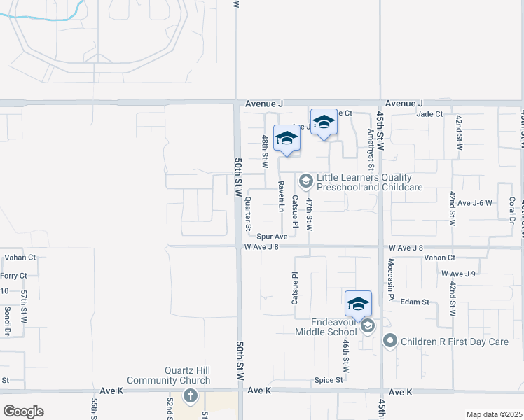 map of restaurants, bars, coffee shops, grocery stores, and more near 4782 West Avenue J 6 in Lancaster