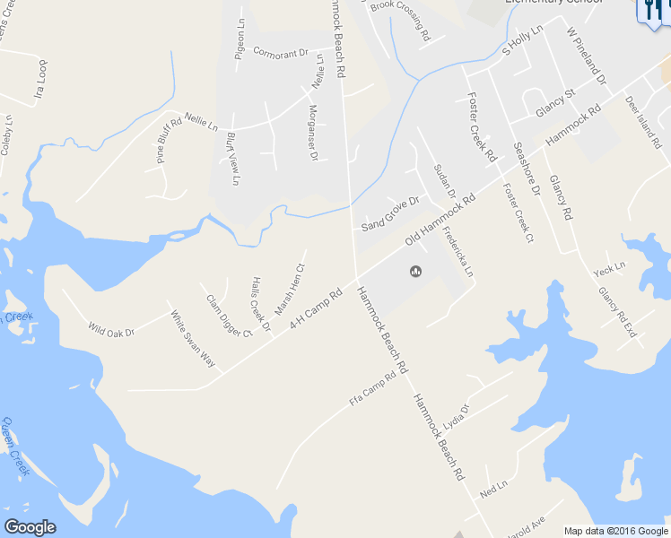 map of restaurants, bars, coffee shops, grocery stores, and more near 1350 Hammock Beach Road in Swansboro