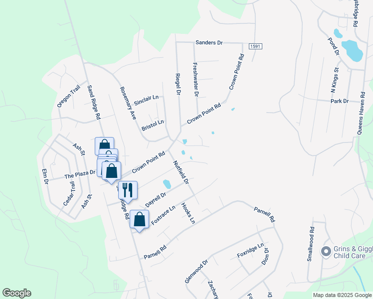 map of restaurants, bars, coffee shops, grocery stores, and more near 110 Charlton Road in Hubert