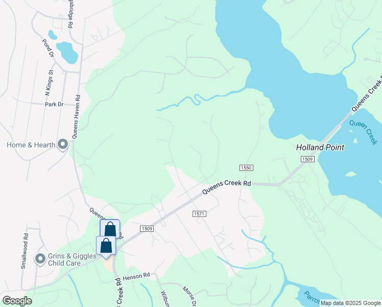 map of restaurants, bars, coffee shops, grocery stores, and more near 562 Queens Creek Road in Hubert