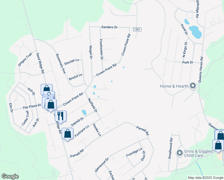 map of restaurants, bars, coffee shops, grocery stores, and more near 144 Charlton Road in Hubert