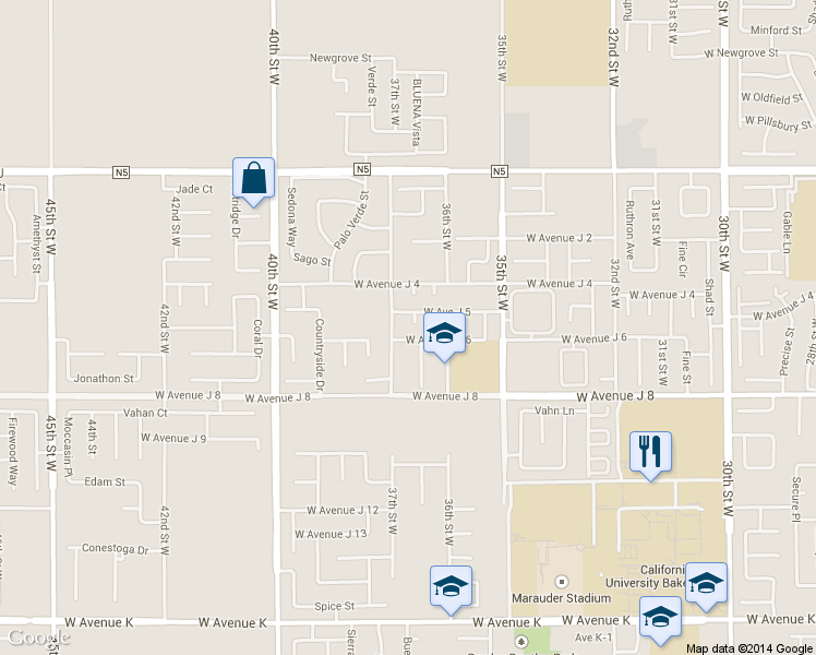 map of restaurants, bars, coffee shops, grocery stores, and more near 44115 Hunter Court in Lancaster