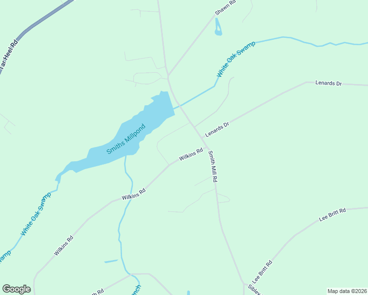 map of restaurants, bars, coffee shops, grocery stores, and more near 1523 Wilkins Road in Lumberton