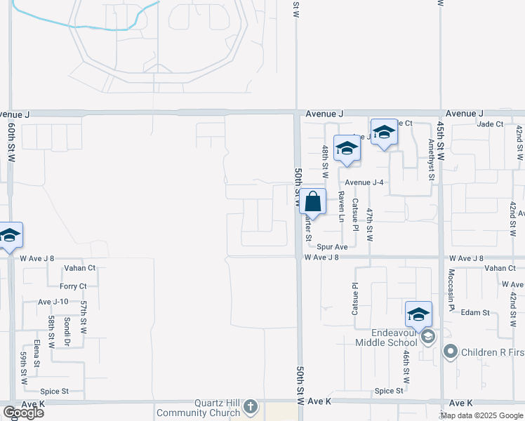 map of restaurants, bars, coffee shops, grocery stores, and more near 44116 51st Street West in Quartz Hill