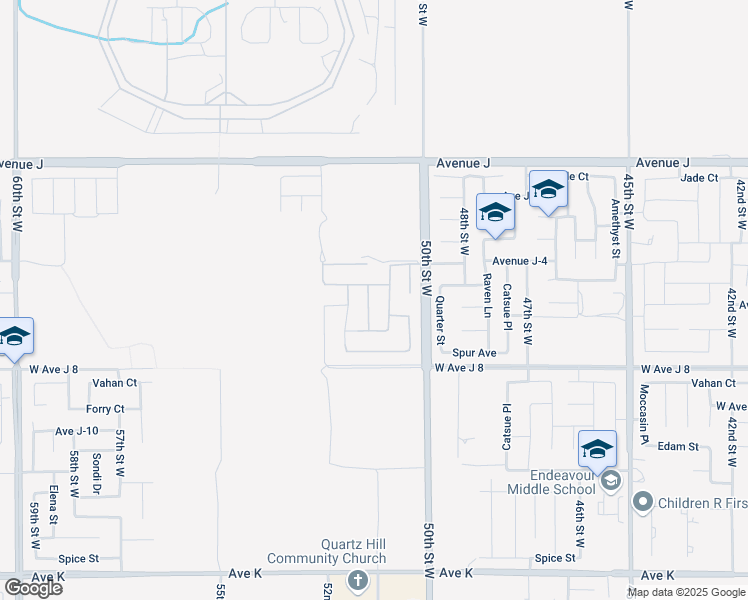 map of restaurants, bars, coffee shops, grocery stores, and more near 2 51st Street West in Quartz Hill