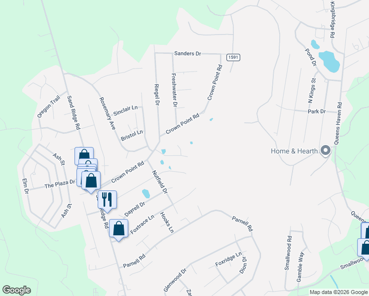 map of restaurants, bars, coffee shops, grocery stores, and more near 201 Faison Lane in Hubert