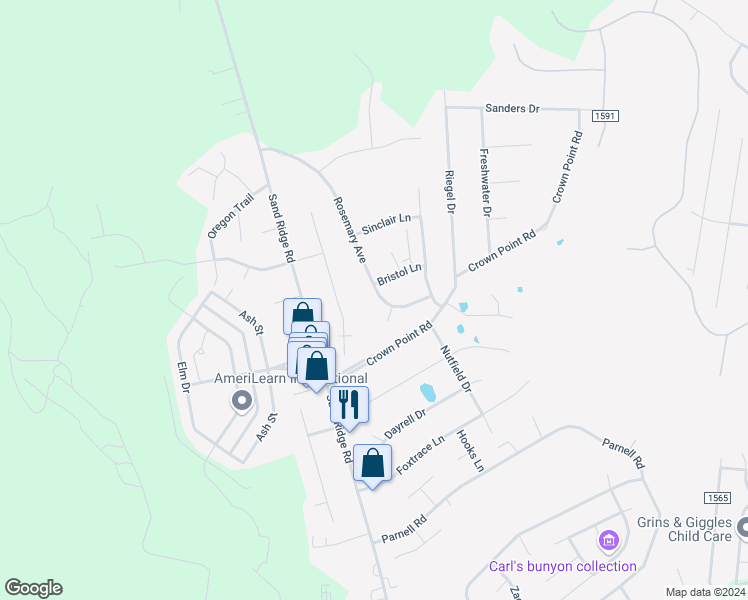 map of restaurants, bars, coffee shops, grocery stores, and more near 154 Rosemary Avenue in Hubert