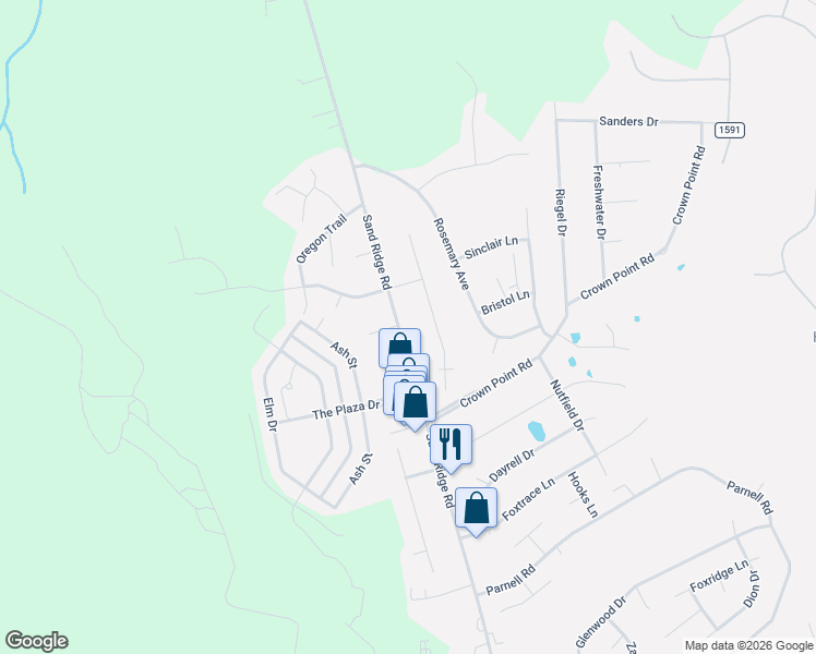 map of restaurants, bars, coffee shops, grocery stores, and more near 199 Cinnamon Drive in Hubert