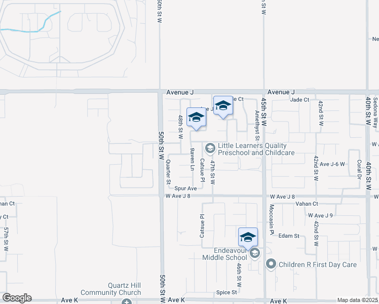 map of restaurants, bars, coffee shops, grocery stores, and more near 44141 Raven Lane in Lancaster