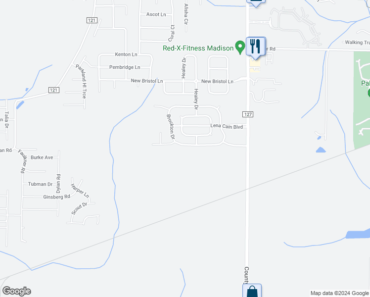 map of restaurants, bars, coffee shops, grocery stores, and more near 216 Brockton Drive in Madison