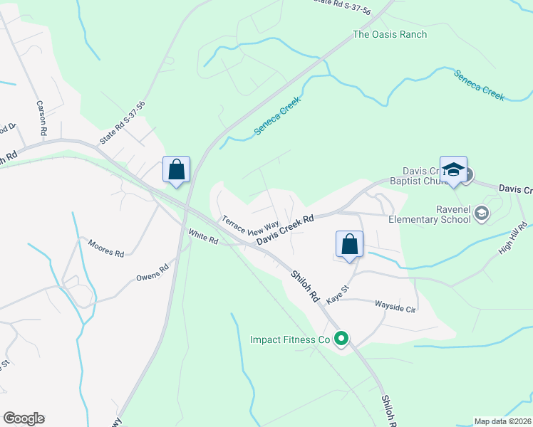 map of restaurants, bars, coffee shops, grocery stores, and more near 404 Coldstream Court in Seneca