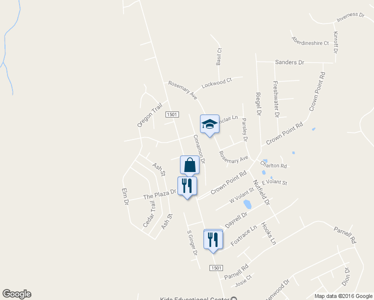 map of restaurants, bars, coffee shops, grocery stores, and more near 523 Sand Ridge Road in Hubert