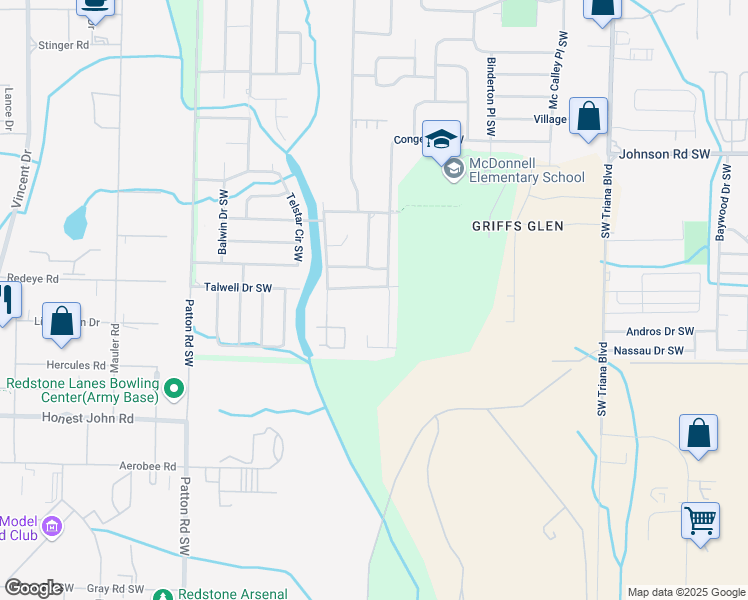 map of restaurants, bars, coffee shops, grocery stores, and more near 3911 Talwell Drive Southwest in Huntsville