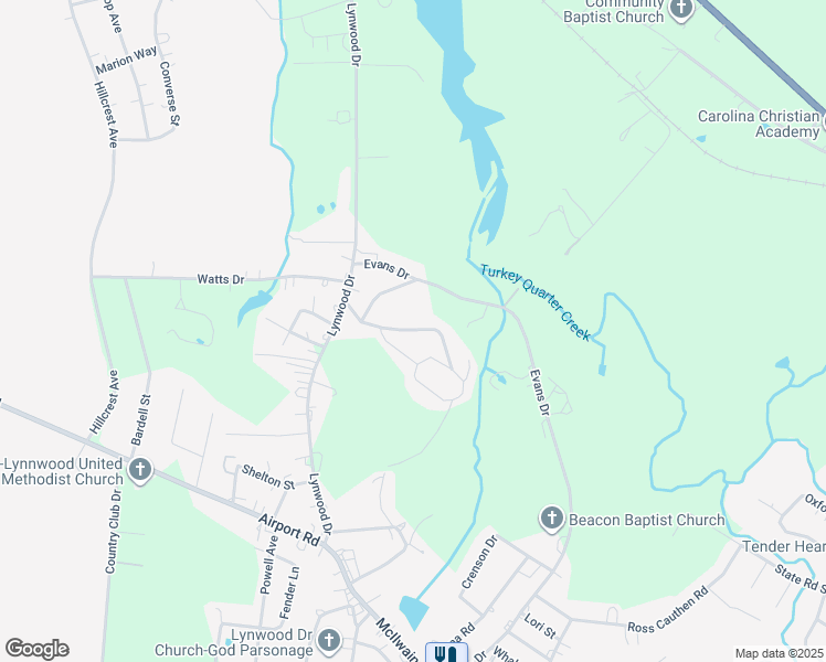 map of restaurants, bars, coffee shops, grocery stores, and more near 1747 Old Lynwood Circle in Lancaster