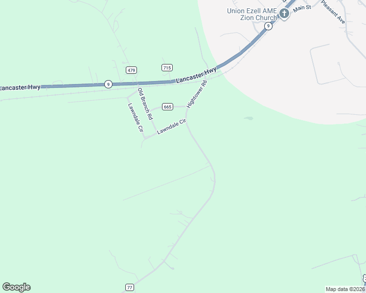 map of restaurants, bars, coffee shops, grocery stores, and more near 727 Lawndale Circle in Fort Lawn