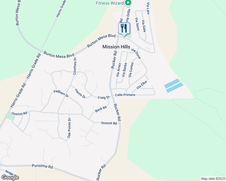 map of restaurants, bars, coffee shops, grocery stores, and more near 1408 Calle Segunda in Lompoc