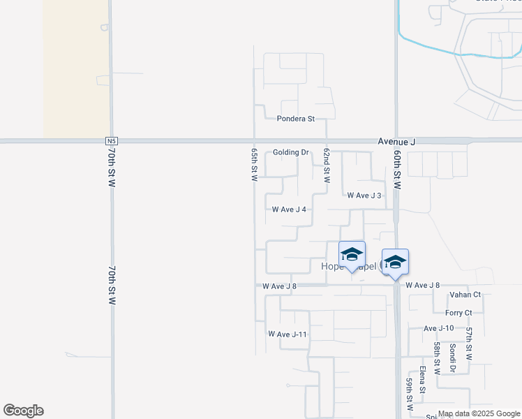 map of restaurants, bars, coffee shops, grocery stores, and more near 44201 Freer Way in Lancaster