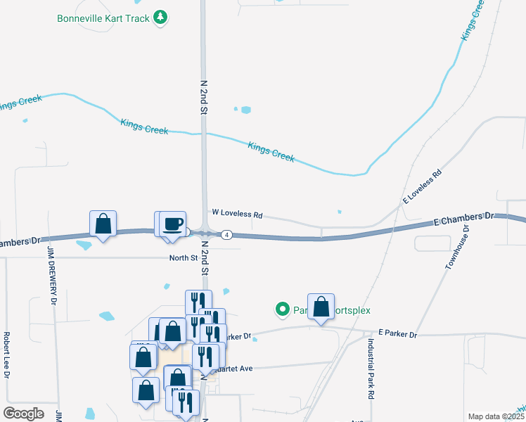 map of restaurants, bars, coffee shops, grocery stores, and more near 204-480 West Loveless Road in Booneville