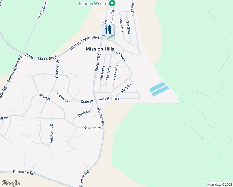 map of restaurants, bars, coffee shops, grocery stores, and more near 3313 Via Elba in Lompoc
