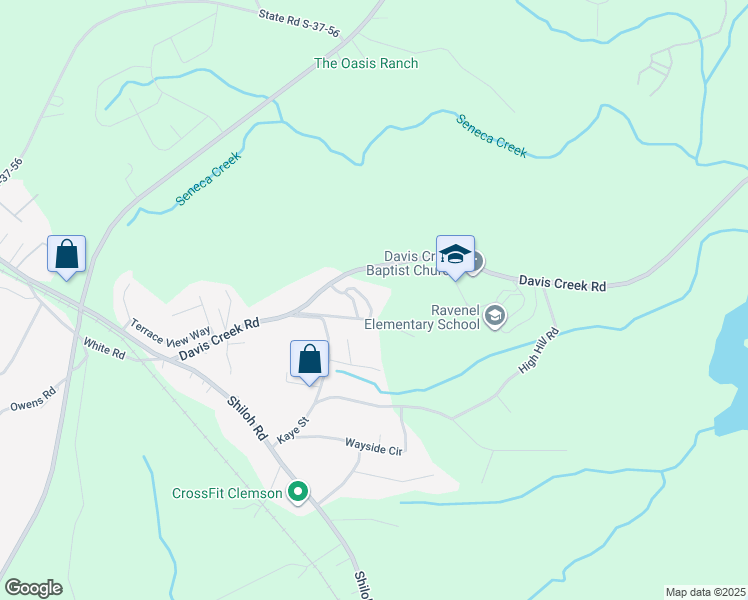 map of restaurants, bars, coffee shops, grocery stores, and more near 41 Greenleaf Court in Seneca