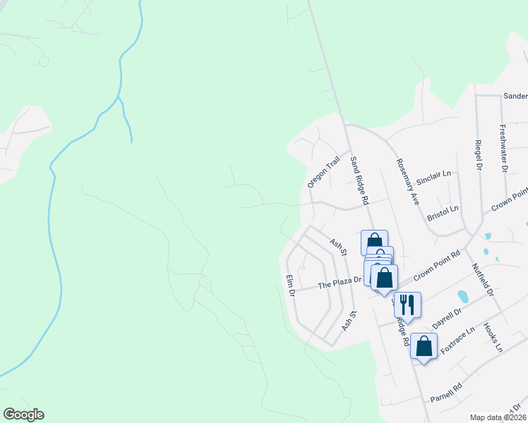 map of restaurants, bars, coffee shops, grocery stores, and more near 439 Oregon Trail in Hubert