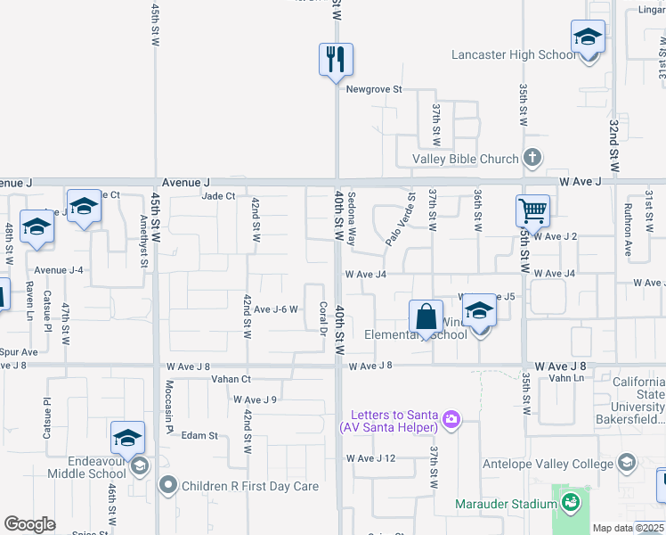 map of restaurants, bars, coffee shops, grocery stores, and more near 4008 Dee Dee Court in Lancaster