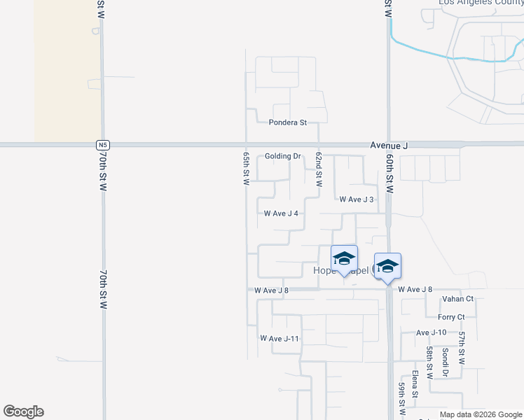 map of restaurants, bars, coffee shops, grocery stores, and more near 44206 Freer Way in Lancaster