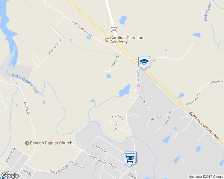 map of restaurants, bars, coffee shops, grocery stores, and more near 2010 Cane Mill Road in Lancaster