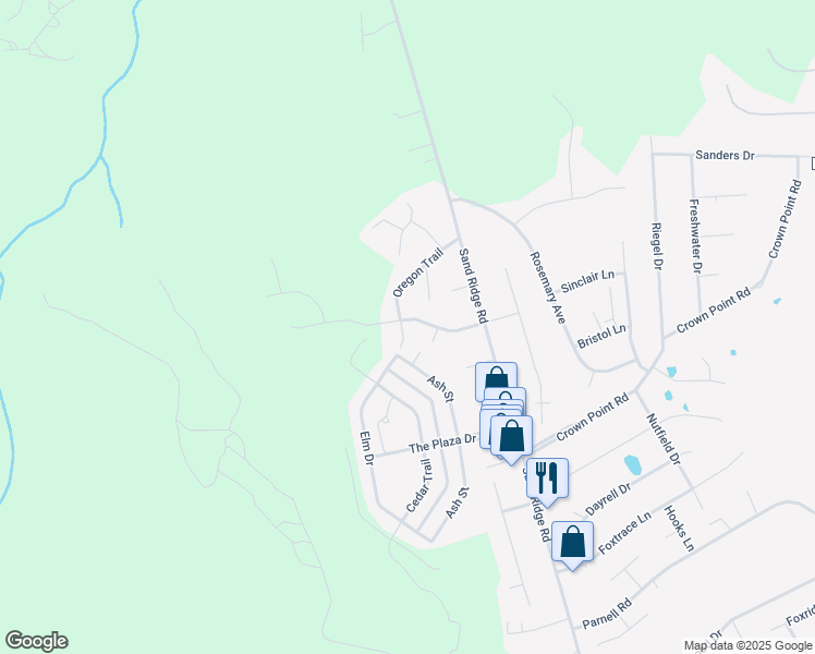 map of restaurants, bars, coffee shops, grocery stores, and more near 315 Timber Ridge Drive in Hubert