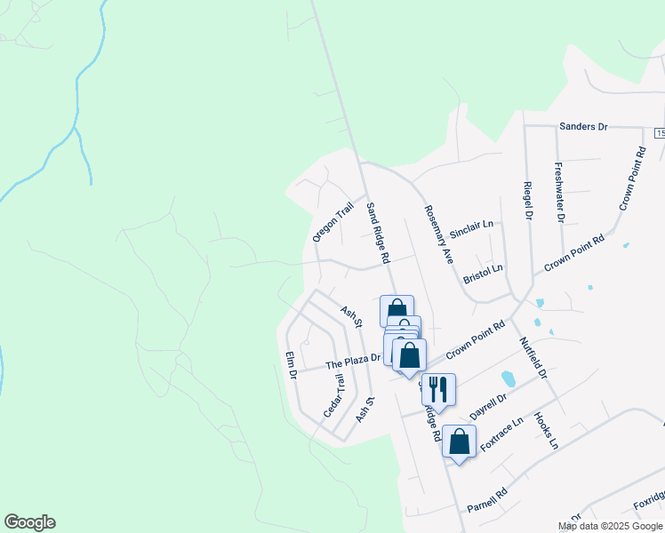 map of restaurants, bars, coffee shops, grocery stores, and more near 313 Timber Ridge Drive in Hubert