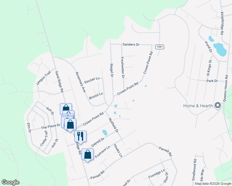 map of restaurants, bars, coffee shops, grocery stores, and more near 184 Crown Point Road in Hubert
