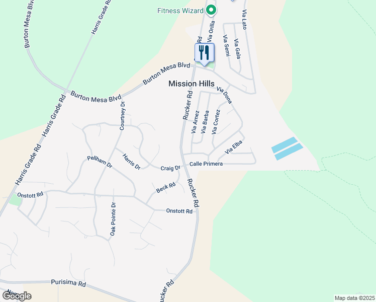 map of restaurants, bars, coffee shops, grocery stores, and more near 1408 Calle Segunda in Lompoc